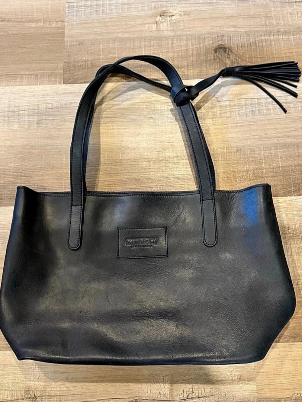 Parker Clay Eden Carryall Tote Leather Bag Black